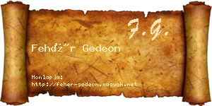 Fehér Gedeon névjegykártya